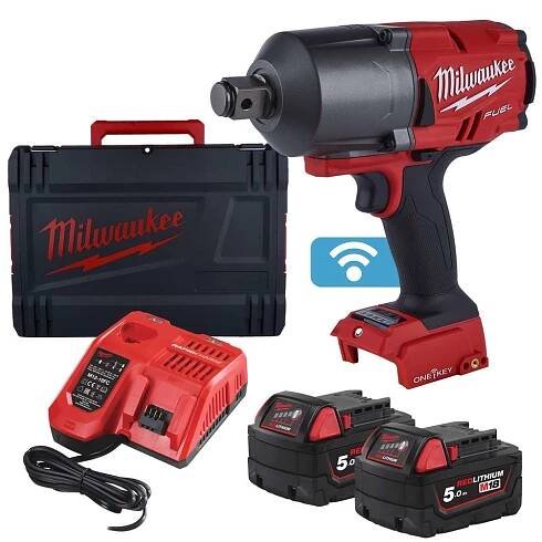 Aku 3/4" rázový utahovák Milwaukee M18 ONEFHIWF34-502X, ONEKEY, 1627 Nm, 2x aku M18 B5 + M12-18 FC, 4933459730 | BOUKAL
