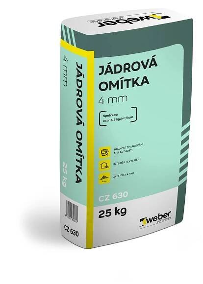 Weber Saint-Gobain Jádrová omítka CZ 630 4 mm, 25 kg