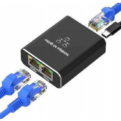 ADAPTÉR ROZBOČOVAČ MINI SWITCH SPLITTER LAN ETHERNET 2X RJ45 1000MBPS 1GB