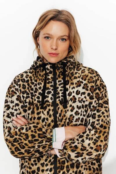 Leopard windcheater jacket - Multicolour print