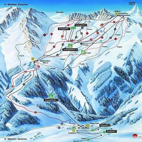 Lyžařská střediska Rakousko - lyžařská mapa - Lyžařská střediska Rakousko - sjezdovy, lanovka, lyžařská mapa - SKI EUROPE