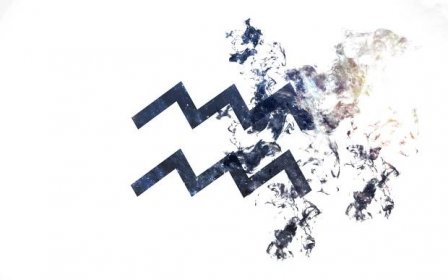 Zodiac sign - Aquarius. Dust of the universe, minimalistic art. Elements of this image furnished by NASA
