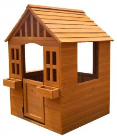 Dřevěný dětský zahradní domeček s truhlík
