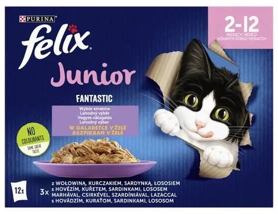 Felix Fantastic Junior lahodný výběr 12x 85 g, 1020 g