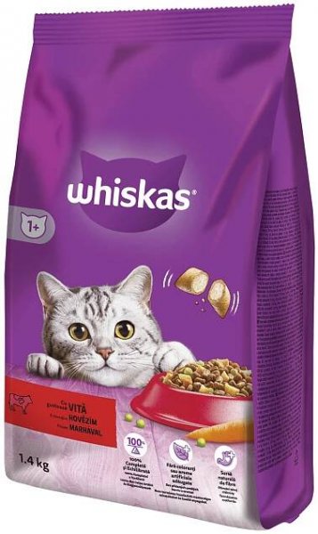 Whiskas granule s Hovězím 1,4kg