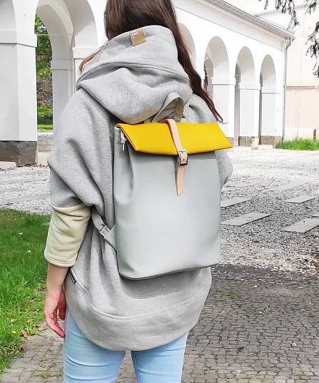Batoh dámský Trinity street backpack šedá se žlutou
