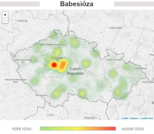 Mapa aktivity klíšťat na území České republiky - Babesióza - GALERIE: Mapa aktivity klíšťat na území České republiky (7/7)