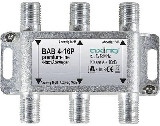 Axing BAB 4-20P odbočka TV kabelu čtyřnásobný 5 - 1218 MHz