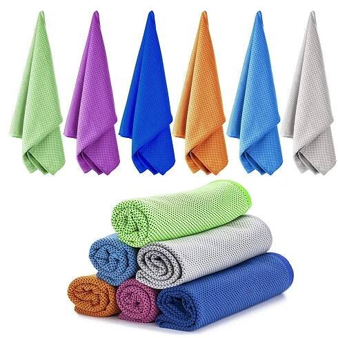 Cooling towels on white background
