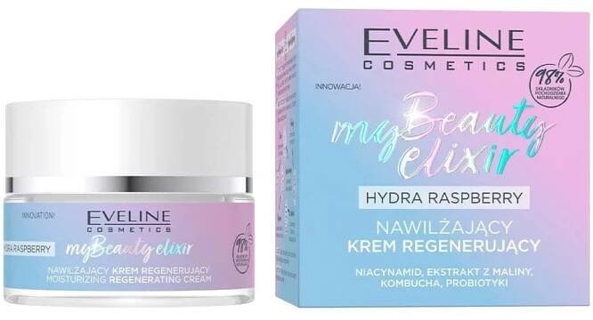 Pleťový krém Eveline Cosmetics, My Beauty Elixir Hydra Raspberry hydratační regenerační krém 50ml