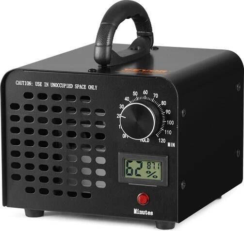 VEVOR generátor ozonu 24000mg/h ozonizér 100W čistička vzduchu 300m2 Ozonizér pro renovaci budov 0-120minutový časovač deodorizér Generátor ozonu Indikátor vlhkosti vzduchu Inteligentní sledování klimatu v místnosti