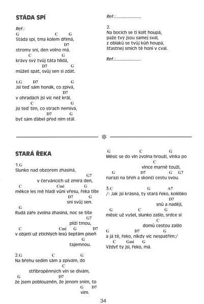 Zpěvník Bílé Skály - trampské písničky - texty / akordy