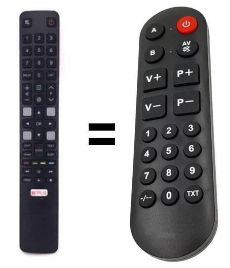 Senior TCL 43P615 náhradní dálkový ovladač pro seniory.