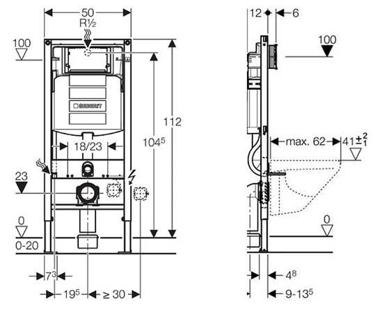 GEBERIT Duofix bez tlačítka + WC Ideal Standard Tesi se sedátkem SoftClose, AquaBlade (111.300.00.5 TE1)