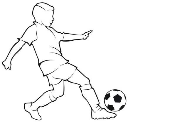 Boy fotbalista obrys — Ilustrace