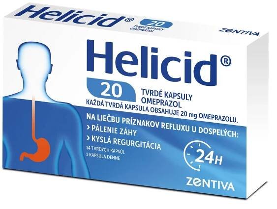 Helicid 20 1×14 cps, liek na pálenie záhy