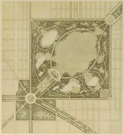 Plan of Chicago, Plate 62, Plan of a Proposed Park, 1909. od Daniel Burnham