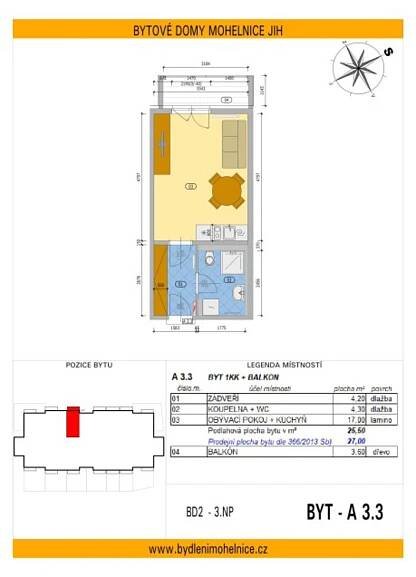 Prodej bytu 1+kk, 29,8 m2, Oáza Living Mohelnice | Reality.iDNES.cz 