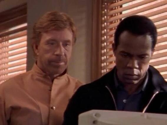 Chuck Norris and Clarence Gilyard Jr. in Walker, Texas Ranger (1993)