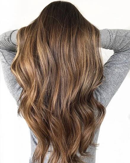 Brunette Hair with Walnut Brown Highlights