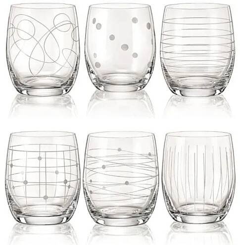 Crystalex dekorovane Sklenice na whisky nebo vodu ELEMENTS 300 ml, 6 ks
