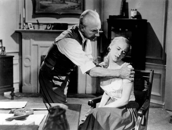 PEYTON PLACE, from left: Lloyd Nolan, Hope Lange, 1957. ©20th Century Fox, TM & Copyright,