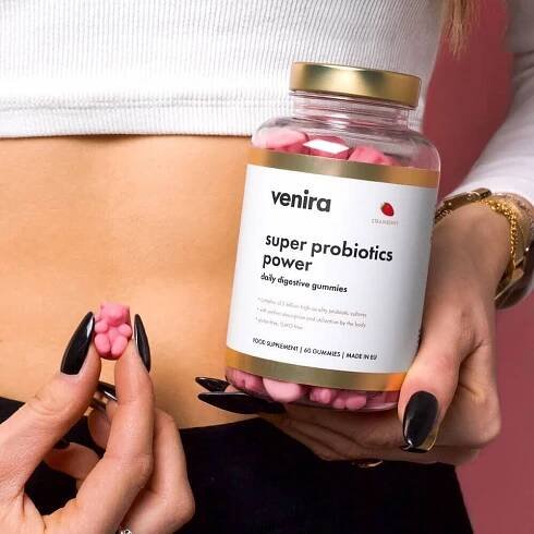 VENIRA Super Probiotics Power Daily Digestive Gummies jahoda 60 ks
