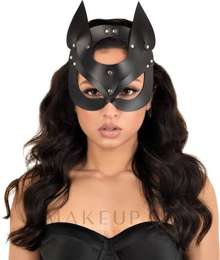 MAKEUP Women’s PU Leather Kitty Mask - Maska kočky, ekokůže, černá "Kitty"