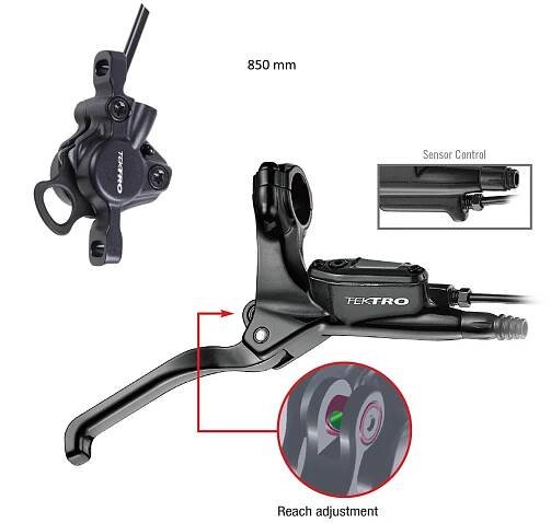 Sada hydraulické brzdy TEKTRO HD-E350 2250 mm na cargo kolo Longtail R500E