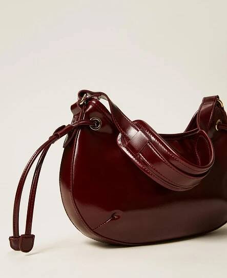 'Glossy' hobo bag with laces “Wine tasting” Purple Woman 252TB7082_05609_03