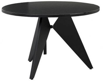 Beliani Kulatý zahradní jídelní stůl 110 cm černý OLMETTO