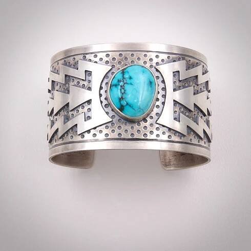 Lightning Bolt Cuff with Turquoise