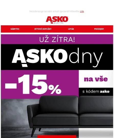 Už zítra startují ASKO dny – sleva 15_% na vše!
