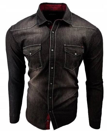 PÁNSKÁ DŽÍNOVÁ KOŠILE ŠEDÁ ODŘENÁ JEANS 1838 M 39/40 Značka žádná značka