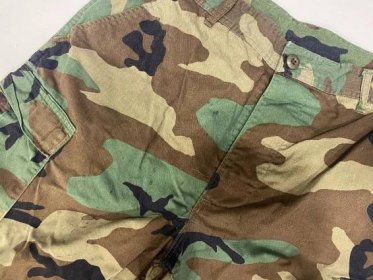 Originál US Army  kalhoty v maskování M 81 Woodland, ML, použité - Sběratelství
