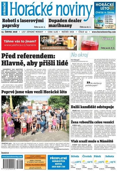 Časopis Horácké Noviny Středa 13.6.2018 č. 043