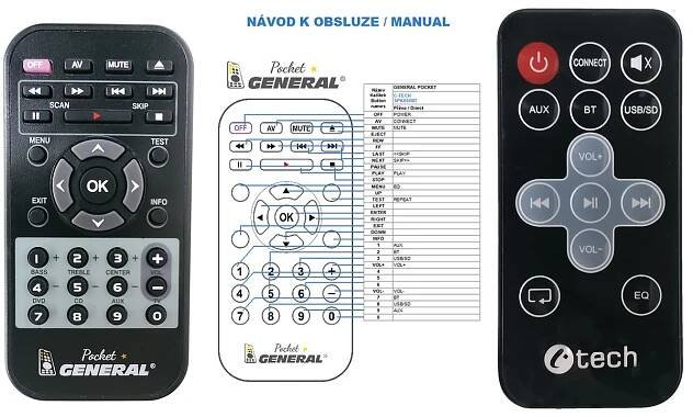 C-TECH SPK-550BT - kompatibilní značkový dálkový ovladač General