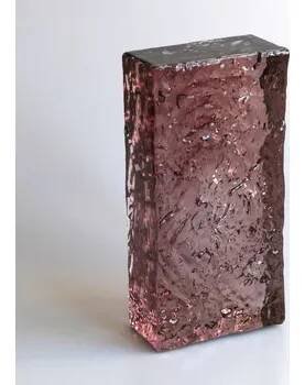 Skleněná cihla vlna - starorůžová (Barevný blok 100x50x200)