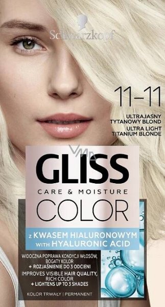 Schwarzkopf Gliss Color barva na vlasy 11-11 Ultra světlá titanová blond 2 x 60 ml - VMD drogerie a parfumerie