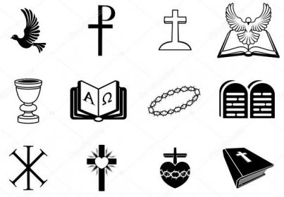 Stáhnout - Ilustrace náboženské znaky a symboly z křesťanství — Ilustrace