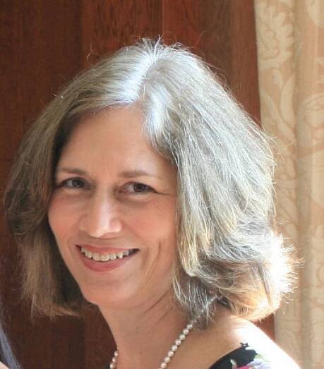 Half way through Judith Davis's gray hair transition