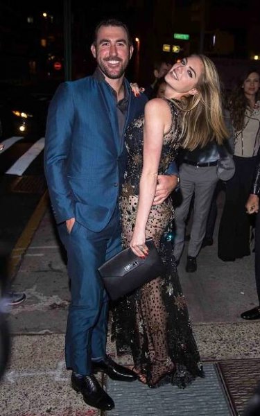 Baseball player Justin Verlander (L) and model Kate Upton attend Carine Roitfeld hosts birthday party for Kate Upton at The Blond at 11 Howard Hotel on June 8, 2016 in New York City