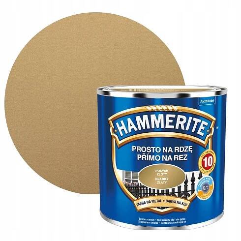 HAMMERITE NA REZ 0,25l ZLATÝ LESK BARVA NA KOV ANTIKOROZNÍ