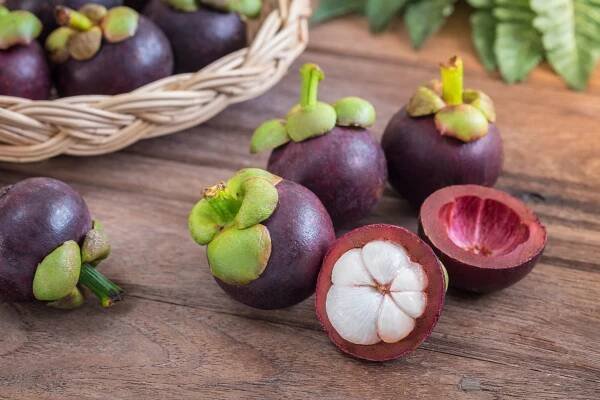 mangosteen, tropické ovoce - mangostana lahodná - stock snímky, obrázky a fotky