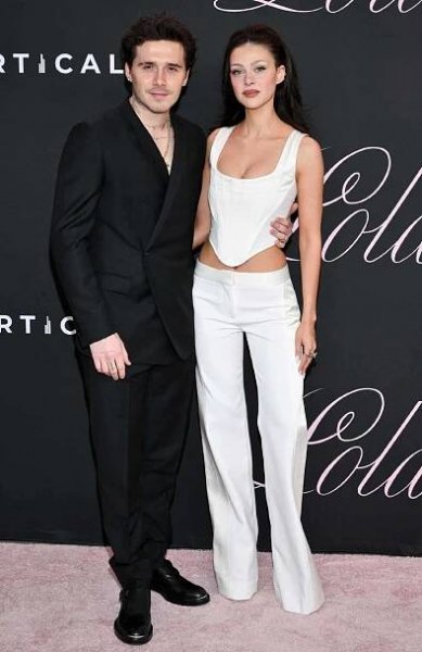 Brooklyn Beckham and Nicola Peltz at the premiere of "Lola" held at the Regency Bruin Theatre on February 3, 2024 in Los Angeles, California.