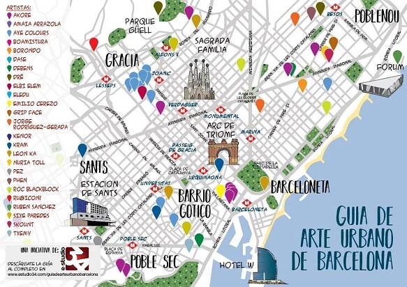 barcelona street art mapě