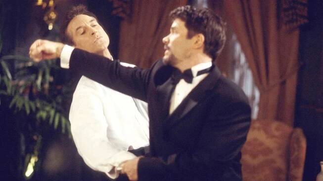 Days Drake Hogestyn and Peter Reckell - Bo punches John Black