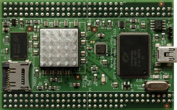 Spartan 6 XC6SLX45 and XC6SLX75 USB-FPGA Module 1.15 with 18mm heat sink