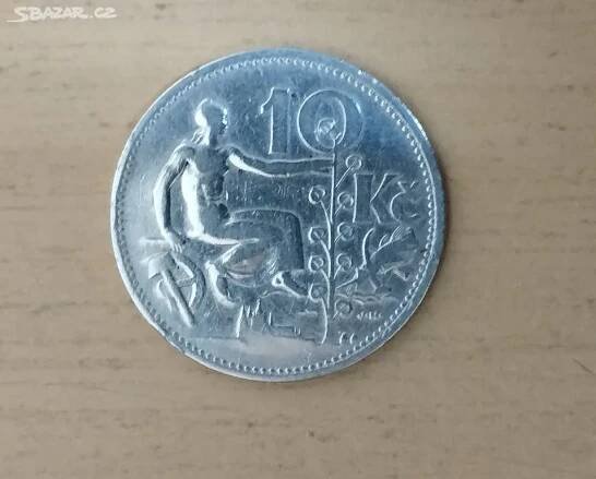 10 Kč desetikoruna 1932 mince (stříbro 10g)