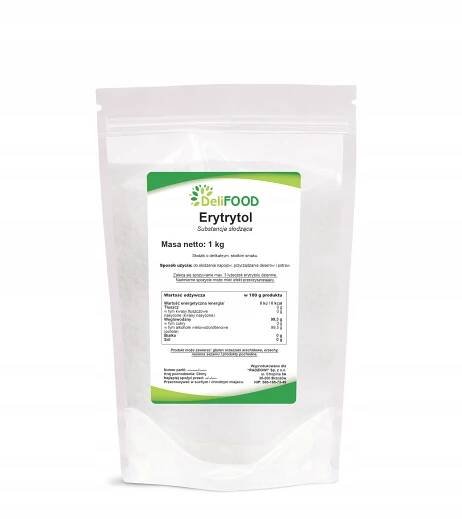 ERYTHRITOL 1 KG PŘÍRODNÍ NÁHRADA CUKRU 0 KALORIÍ ERYTHROL DELIFOOD